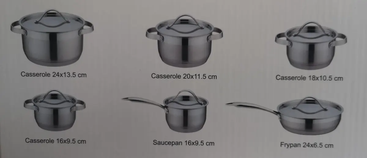 12pc pot set - s/steel — product photo 2 from ALUS CATERING
