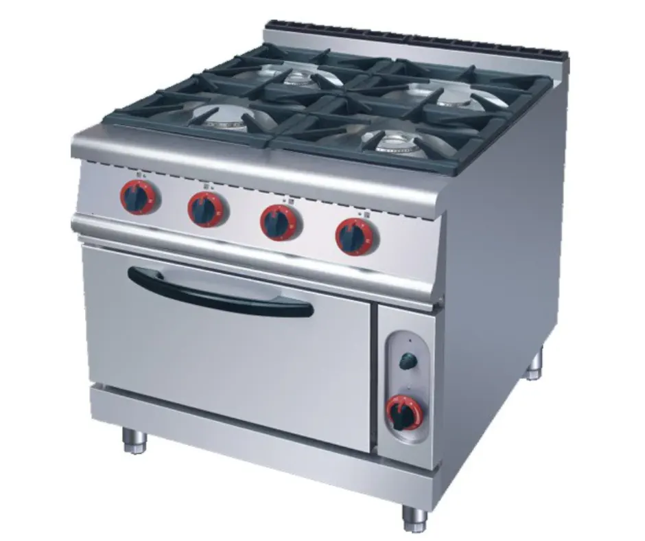 4 burner gas stove with gas oven — commercial catering equipment from ALUS CATERING