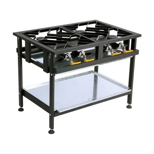 Boiling table gas - 4 burner staggered — commercial catering equipment from ALUS CATERING