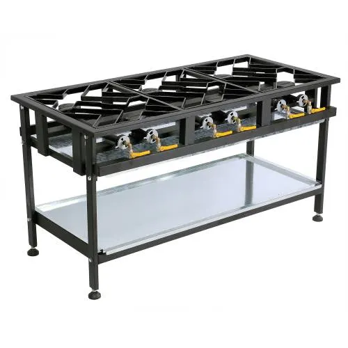 Boiling table gas - 6 burner staggered — commercial catering equipment from ALUS CATERING