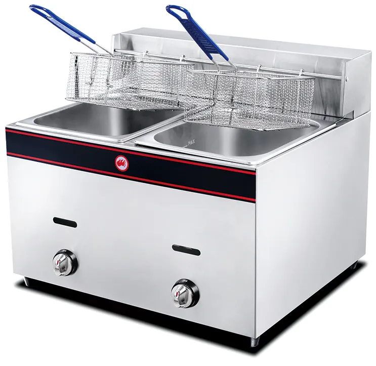 Double gas fryer - table model (2 x 6 lt) — commercial catering equipment from ALUS CATERING