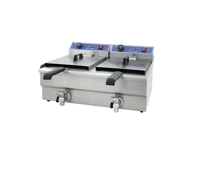 Double high speed electric fryer - table model (2 x 10 lt) — commercial catering equipment from ALUS CATERING