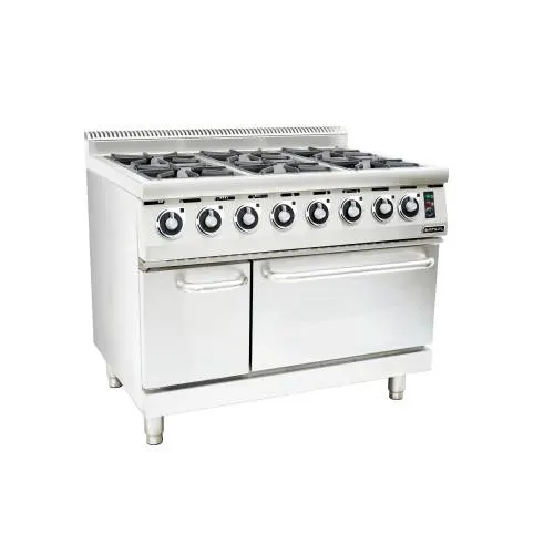 Gas stove with electric oven anvil - 6 burner — commercial catering equipment from ALUS CATERING