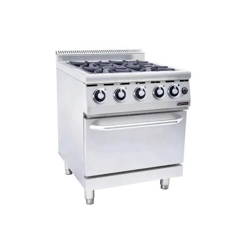 Gas stove with gas oven anvil - 4 burner — commercial catering equipment from ALUS CATERING