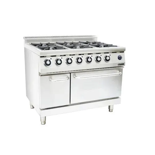 Gas stove with gas oven anvil - 6 burner — commercial catering equipment from ALUS CATERING