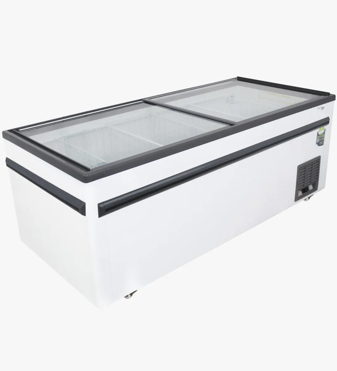 Glass top island freezer - 862 lt - 2000 mm — commercial catering equipment from ALUS CATERING