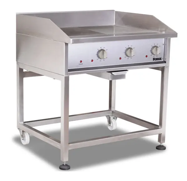 Heavy duty floor standing grill- half flat/half ribbed - electric - 900 mm — commercial catering equipment from ALUS CATERING
