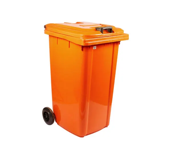 Mobile refuse bin 120 lt (orange) paper — commercial catering equipment from ALUS CATERING