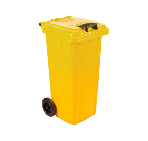Mobile refuse bin 120 lt (yellow) plastic — commercial catering equipment from ALUS CATERING