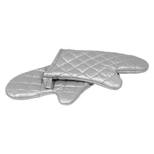 Oven mitt silicone coated - silver - 330 mm (pair) — commercial catering equipment from ALUS CATERING