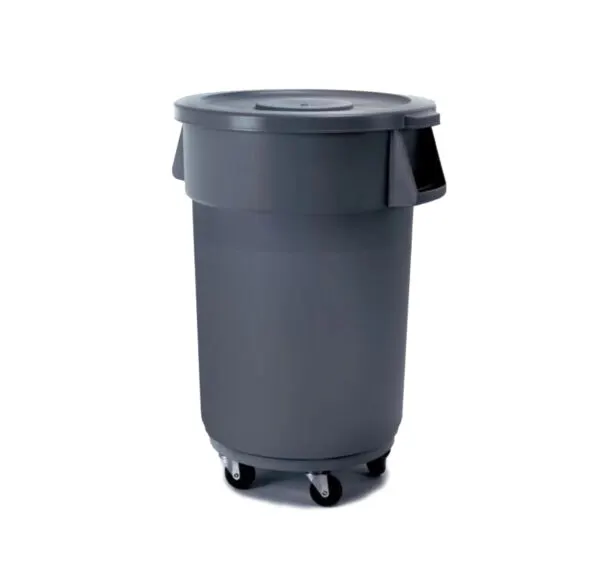 Round refuse bin with flat lid 120 lt — commercial catering equipment from ALUS CATERING