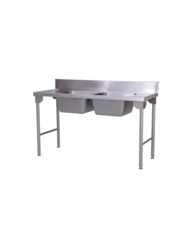 Stainless steel double bowl sink - 1700 mm — commercial catering equipment from ALUS CATERING