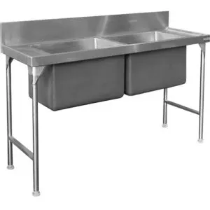 Stainless steel double pot sink - 1700 mm — commercial catering equipment from ALUS CATERING