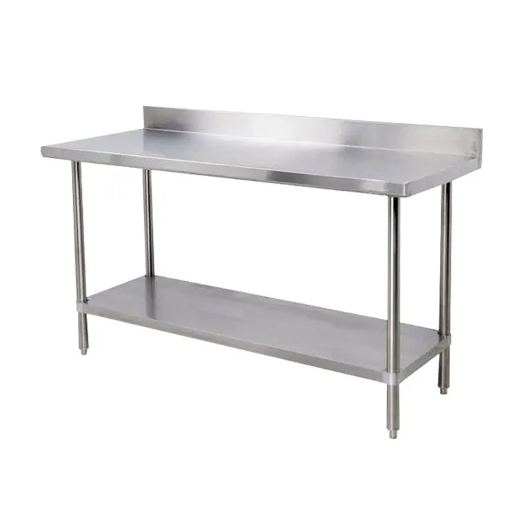 Stainless steel preparation table - 1500 mm (splashback) — commercial catering equipment from ALUS CATERING