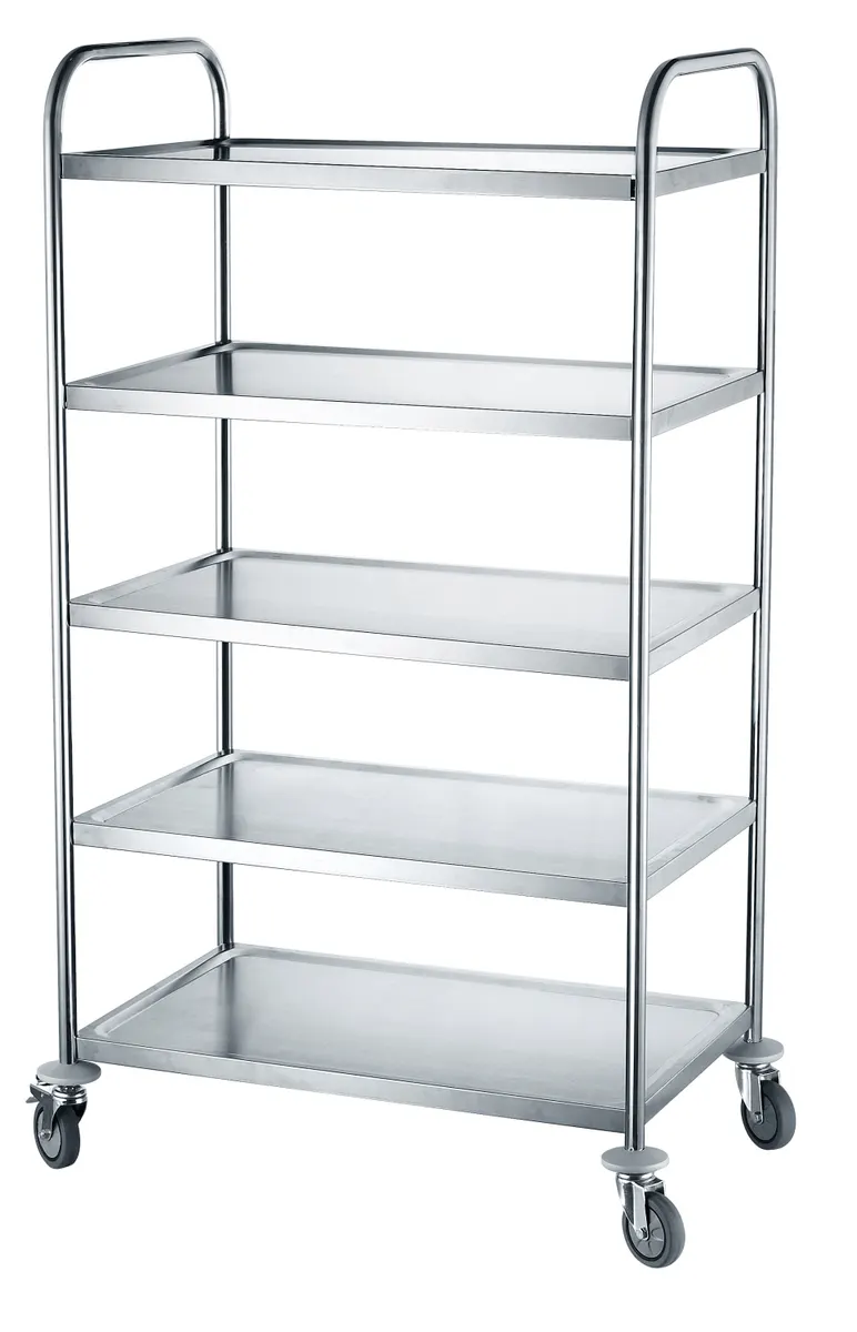Stainless steel tea trolley - 5 tier — commercial catering equipment from ALUS CATERING