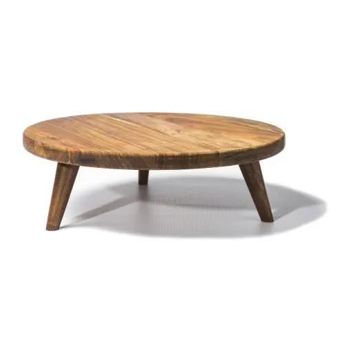 WOOD ROUND CAKE STAND - LARGE